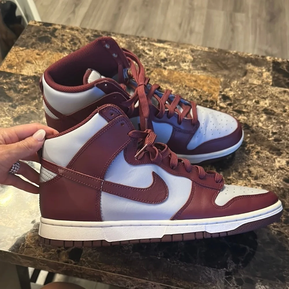 Nike Men's dunk high Maroon and Gray High-Top Sneakers - Picture 3 of 6